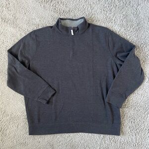 NWOT Lands' End Men's Ribbed Quarter Zip Size 3XL Dark Charcoal Cozy